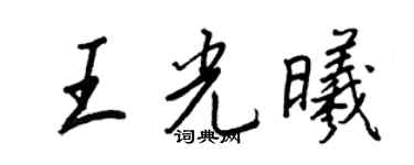 王正良王光曦行书个性签名怎么写