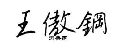 王正良王傲钢行书个性签名怎么写