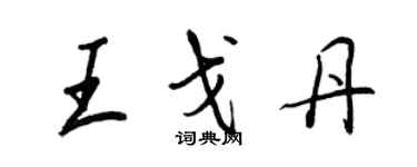 王正良王戈丹行书个性签名怎么写