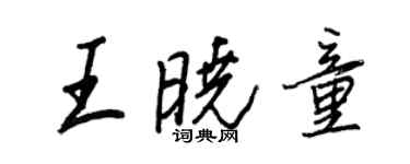 王正良王晓童行书个性签名怎么写
