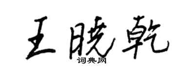 王正良王晓乾行书个性签名怎么写