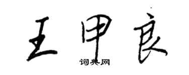 王正良王甲良行书个性签名怎么写