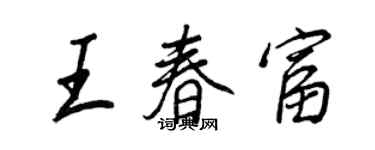 王正良王春富行书个性签名怎么写