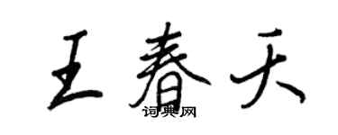 王正良王春夭行书个性签名怎么写