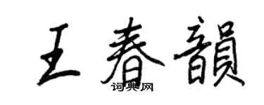 王正良王春韵行书个性签名怎么写