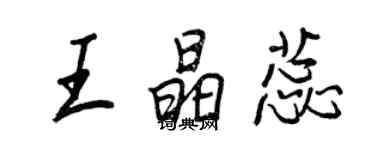 王正良王晶蕊行书个性签名怎么写