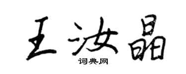 王正良王汝晶行书个性签名怎么写