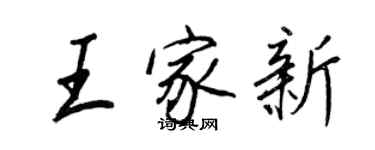 王正良王家新行书个性签名怎么写