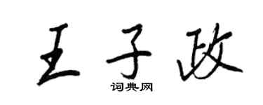 王正良王子政行书个性签名怎么写