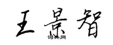王正良王景智行书个性签名怎么写