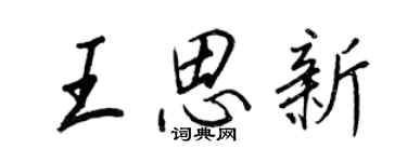 王正良王思新行书个性签名怎么写