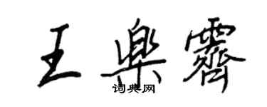 王正良王乐霁行书个性签名怎么写