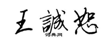 王正良王诚恕行书个性签名怎么写