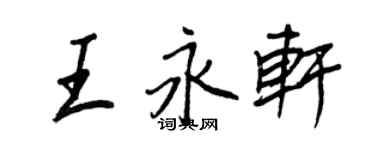 王正良王永轩行书个性签名怎么写