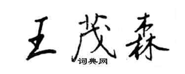 王正良王茂森行书个性签名怎么写