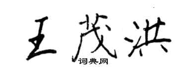 王正良王茂洪行书个性签名怎么写