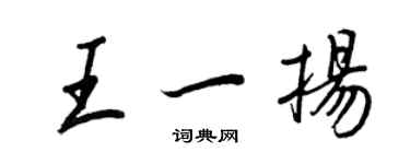 王正良王一扬行书个性签名怎么写