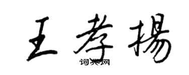 王正良王孝扬行书个性签名怎么写