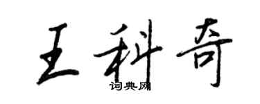 王正良王科奇行书个性签名怎么写