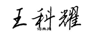 王正良王科耀行书个性签名怎么写