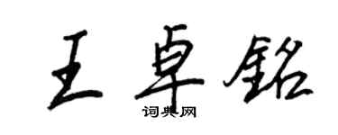 王正良王卓铭行书个性签名怎么写