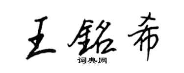 王正良王铭希行书个性签名怎么写