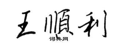 王正良王顺利行书个性签名怎么写