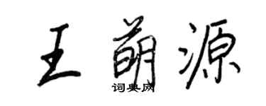 王正良王萌源行书个性签名怎么写