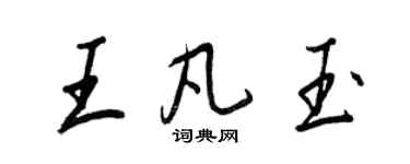 王正良王凡玉行书个性签名怎么写