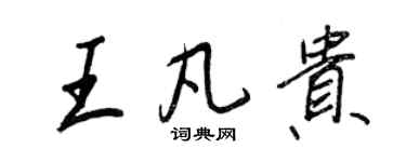 王正良王凡贵行书个性签名怎么写