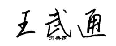 王正良王武通行书个性签名怎么写