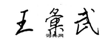 王正良王汇武行书个性签名怎么写