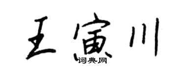 王正良王寅川行书个性签名怎么写