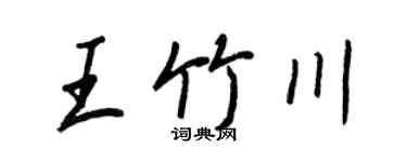王正良王竹川行书个性签名怎么写