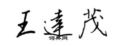 王正良王达茂行书个性签名怎么写