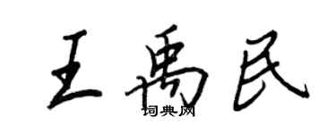王正良王禹民行书个性签名怎么写