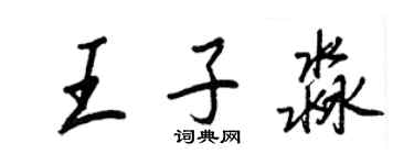 王正良王子淼行书个性签名怎么写