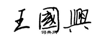 王正良王国兴行书个性签名怎么写
