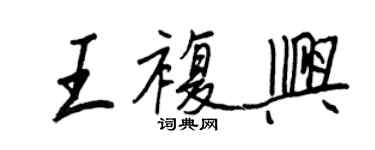 王正良王复兴行书个性签名怎么写