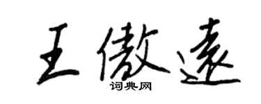 王正良王傲远行书个性签名怎么写