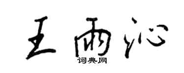 王正良王雨沁行书个性签名怎么写