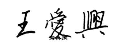 王正良王爱兴行书个性签名怎么写