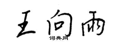 王正良王向雨行书个性签名怎么写