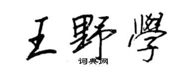 王正良王野学行书个性签名怎么写