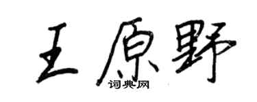 王正良王原野行书个性签名怎么写