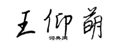 王正良王仰萌行书个性签名怎么写