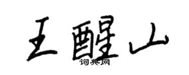 王正良王醒山行书个性签名怎么写