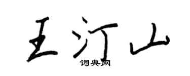王正良王汀山行书个性签名怎么写