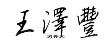王正良王泽丰行书个性签名怎么写