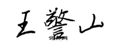 王正良王警山行书个性签名怎么写